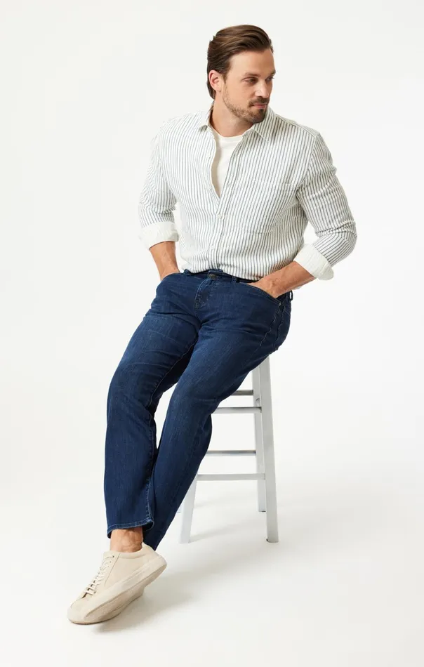 Men Zach Straight Leg In Deep Brushed Supermove Mavi Jeans Denim Men Zach Straight Leg In Deep Brushed Supermove Mavi Jeans Denim
