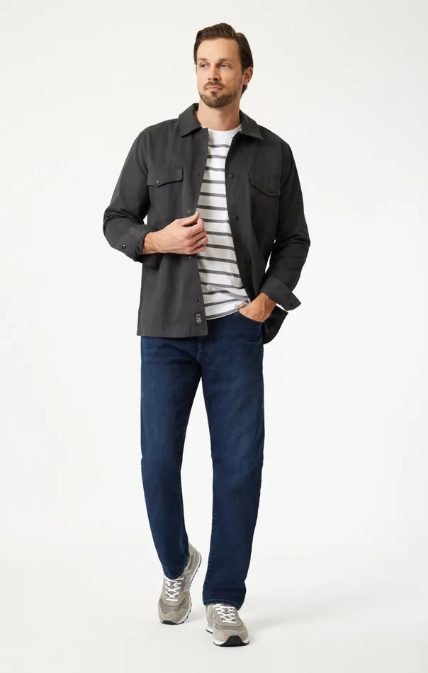 Men Zach Straight Leg In Ink Brushed Williamsburg Mavi Jeans Denim