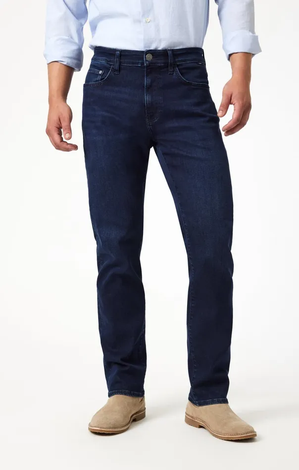 Men Zach Straight Leg In Midnight Brushed Supermove Mavi Jeans Denim Men Zach Straight Leg In Midnight Brushed Supermove Mavi Jeans Denim