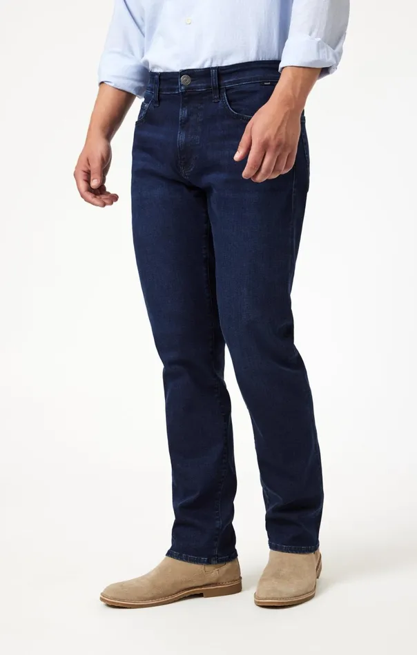 Men Zach Straight Leg In Midnight Brushed Supermove Mavi Jeans Denim Men Zach Straight Leg In Midnight Brushed Supermove Mavi Jeans Denim