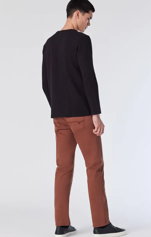 Men Zach Straight Leg Pants In Downtown Brown Twill Mavi Jeans Pants Men Zach Straight Leg Pants In Downtown Brown Twill Mavi Jeans Pants