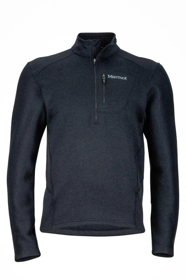Mens Fleece Marmot Drop Line 12Zip Black