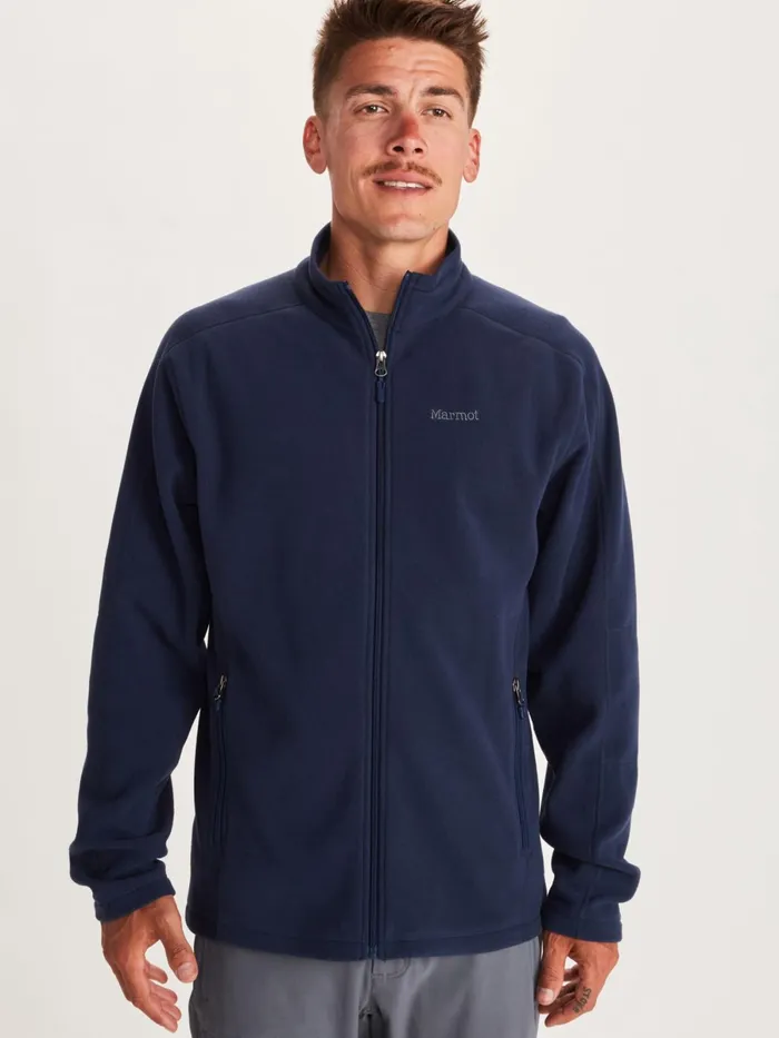 Mens Fleece Marmot Rocklin Full Zip Jacket Arctic Navy