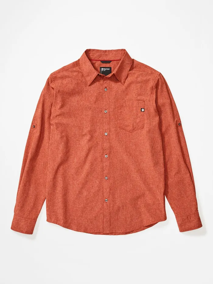 Mens LongSleeve Shirts Marmot Aerobora LongSleeve Shirt Picante