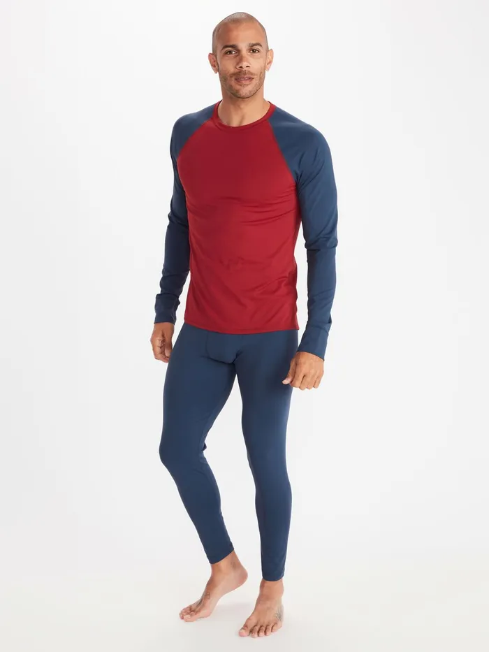Mens LongSleeve Shirts Marmot Baselayer LongSleeve Crew Steel OnyxDark Steel