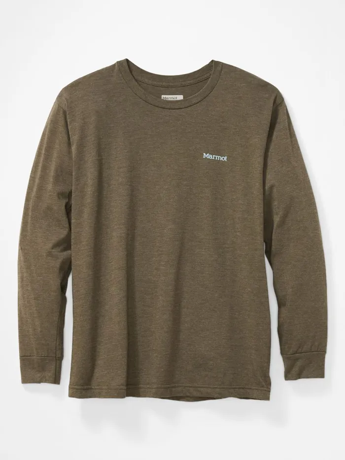 Mens LongSleeve Shirts Marmot Cervin LongSleeve TShirt Olive Heather
