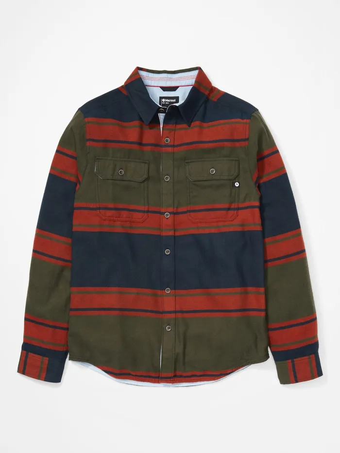 Mens LongSleeve Shirts Marmot Del Norte Midweight Flannel LongSleeve Shirt Nori