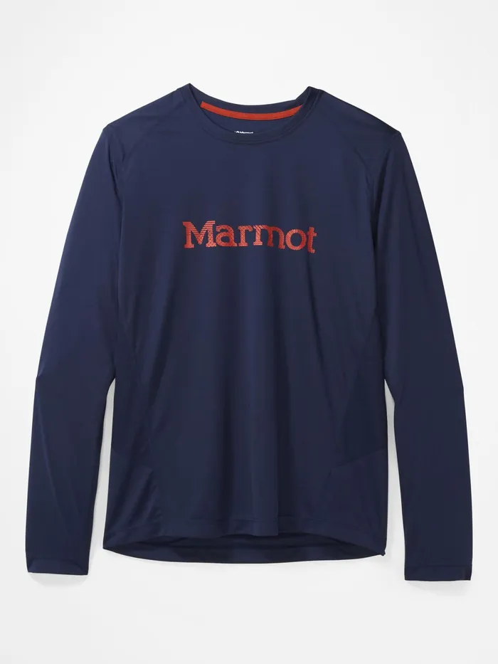 Mens LongSleeve Shirts Marmot Windridge Graphic LongSleeve Shirt Arctic NavyPicante