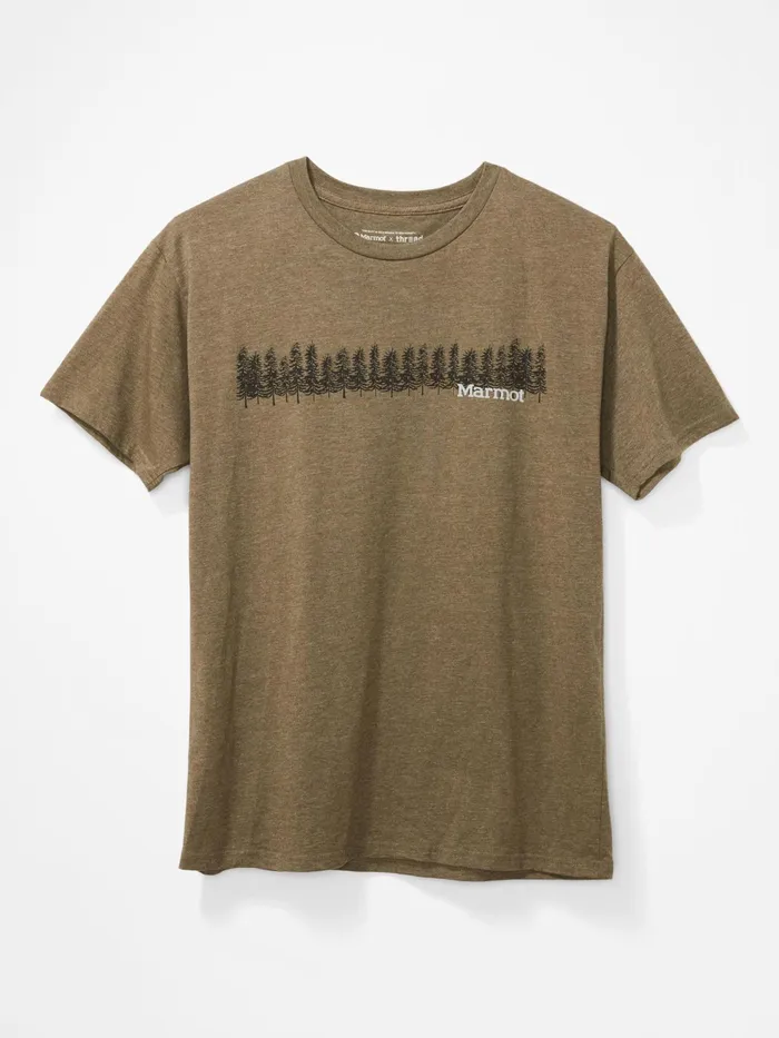 Mens ShortSleeve Shirts Marmot Forest ShortSleeve TShirt Olive Heather