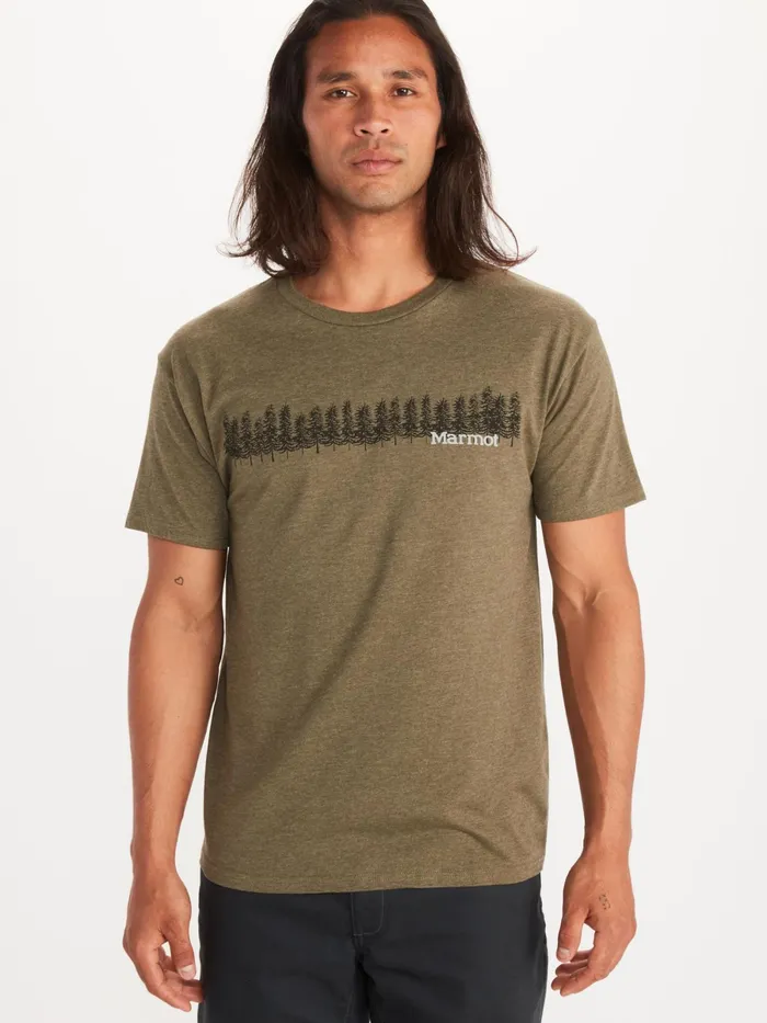 Mens ShortSleeve Shirts Marmot Forest ShortSleeve TShirt Olive Heather