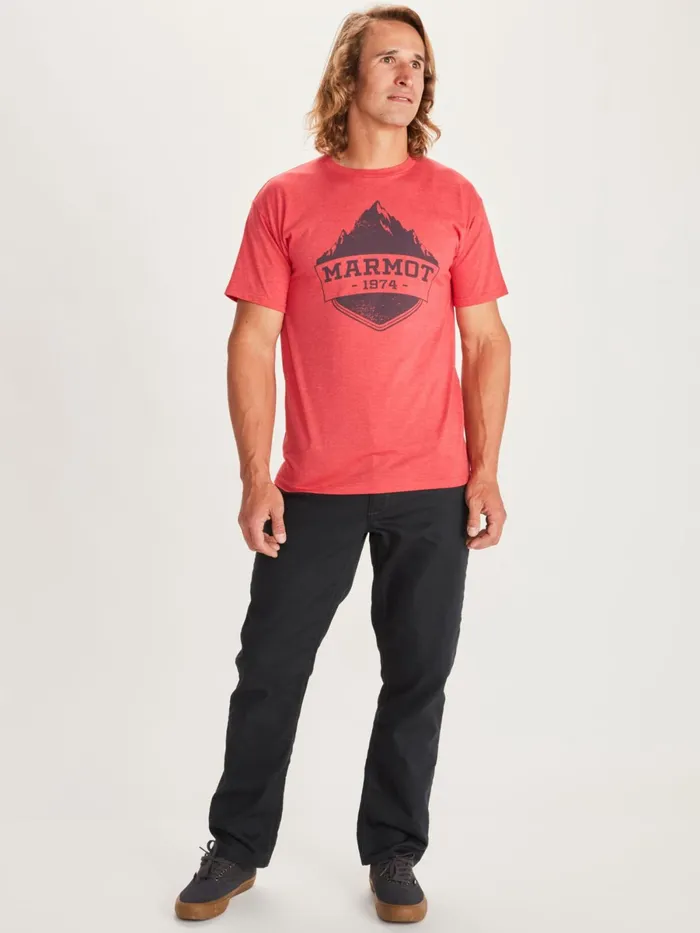 Mens ShortSleeve Shirts Marmot Mono Ridge ShortSleeve TShirt Charcoal Heather