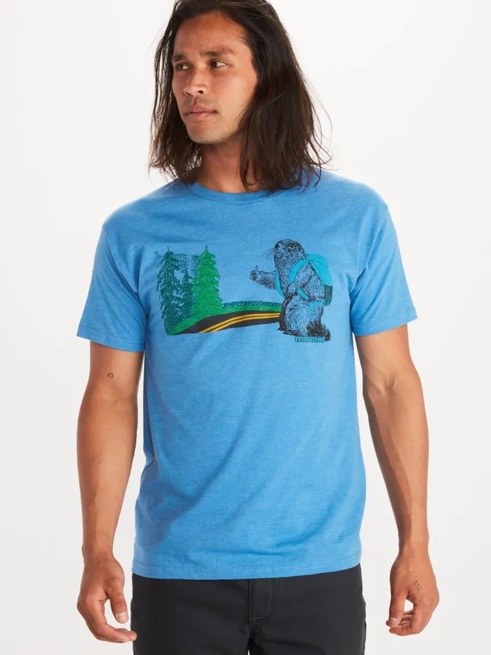 Mens ShortSleeve Shirts Marmot Trek ShortSleeve TShirt Royal Heather