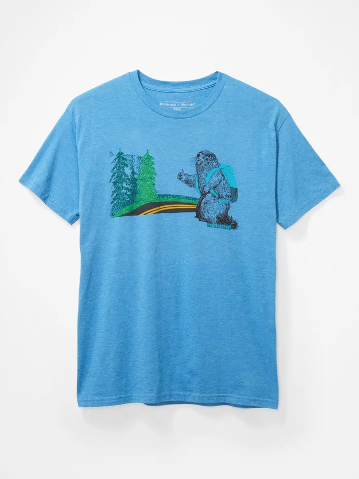 Mens ShortSleeve Shirts Marmot Trek ShortSleeve TShirt Royal Heather
