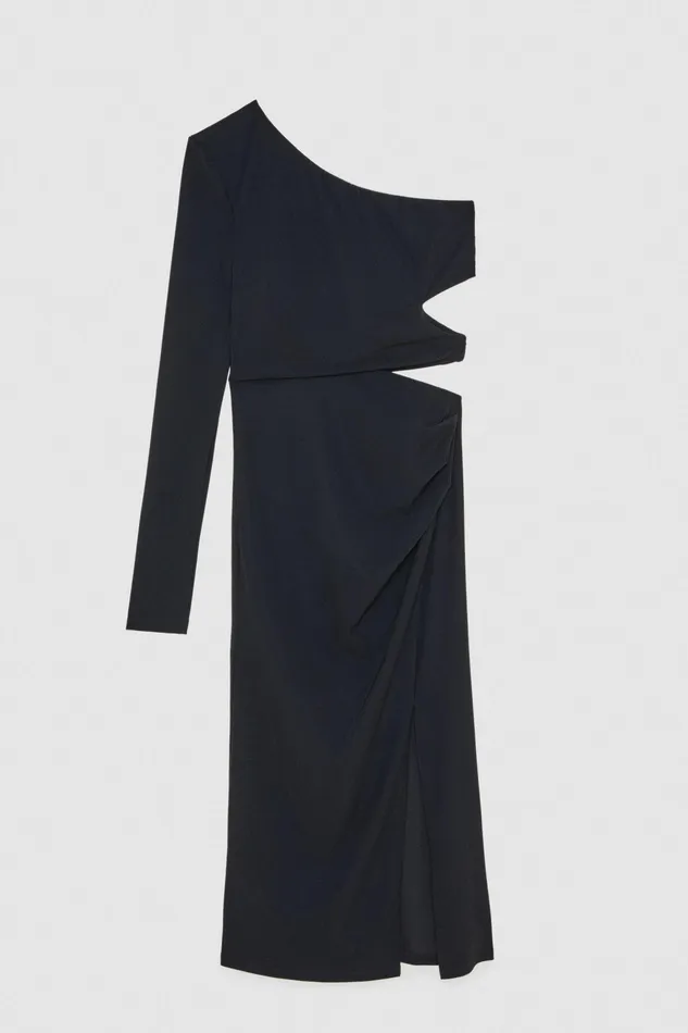 Midi Women Patrizia Pepe OneShoulder Midi Dress Nero