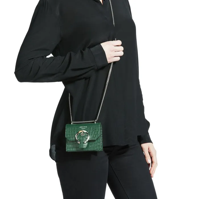 Mini Paris Cactus CrocEmbossed Leather Super Mini Bag With Metal Buckle Cactus Women JIMMY CHOO Small Leather Goods Mini Paris Cactus CrocEmbossed Leather Super Mini Bag With Metal Buckle Cactus Women JIMMY CHOO Small Leather Goods