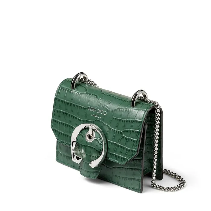 Mini Paris Cactus CrocEmbossed Leather Super Mini Bag With Metal Buckle Cactus Women JIMMY CHOO Small Leather Goods Mini Paris Cactus CrocEmbossed Leather Super Mini Bag With Metal Buckle Cactus Women JIMMY CHOO Small Leather Goods