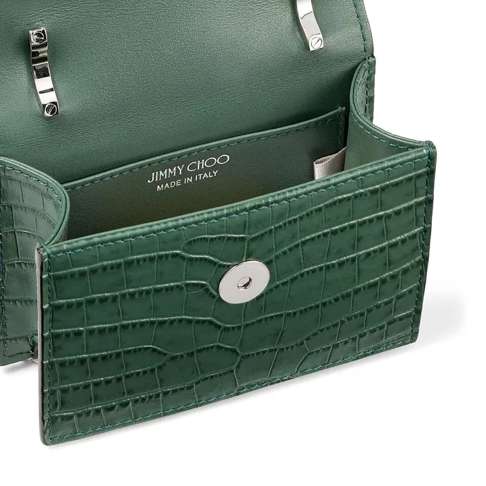 Mini Paris Cactus CrocEmbossed Leather Super Mini Bag With Metal Buckle Cactus Women JIMMY CHOO Small Leather Goods Mini Paris Cactus CrocEmbossed Leather Super Mini Bag With Metal Buckle Cactus Women JIMMY CHOO Small Leather Goods