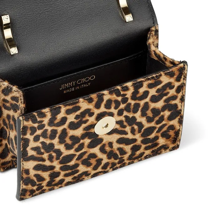 Mini Paris Natural LeopardPrint Pony Super Mini Bag With Metal Buckle Natural Women JIMMY CHOO Small Leather Goods