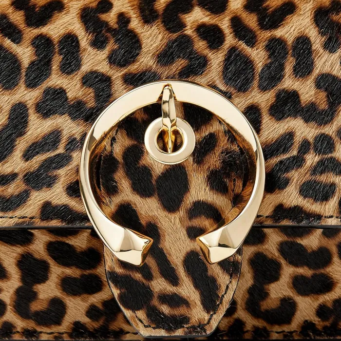 Mini Paris Natural LeopardPrint Pony Super Mini Bag With Metal Buckle Natural Women JIMMY CHOO Small Leather Goods