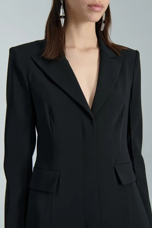 Mini Women Patrizia Pepe Essential Crepe Dress Jacket Nero
