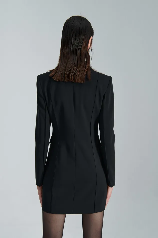 Mini Women Patrizia Pepe Essential Crepe Dress Jacket Nero