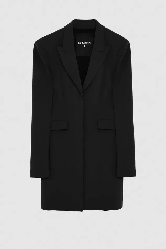 Mini Women Patrizia Pepe Essential Crepe Dress Jacket Nero