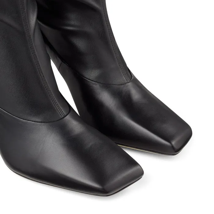 Mire 85 Black Kid Leather And Stretched Bonded Fabric OverTheKnee Boots Blackblack Women JIMMY CHOO Boots