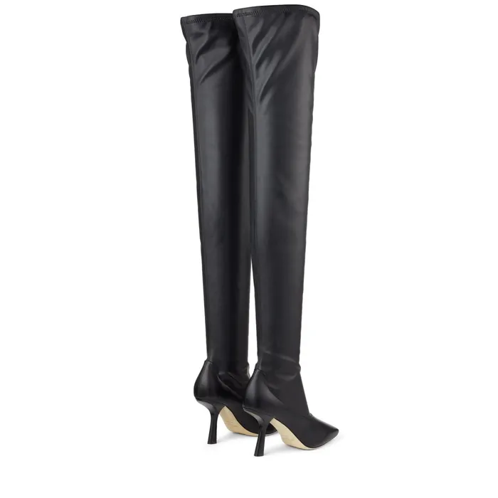 Mire 85 Black Kid Leather And Stretched Bonded Fabric OverTheKnee Boots Blackblack Women JIMMY CHOO Boots
