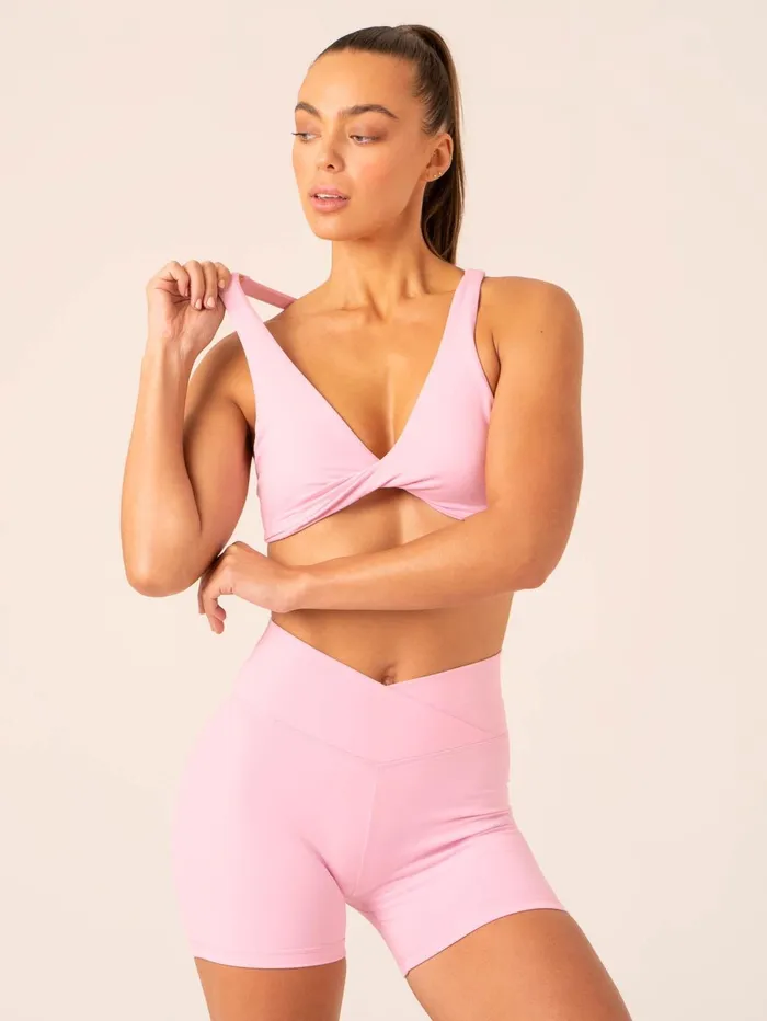Momentum Twist Sports Bra 8211 Candy Pink Women Ryderwear Sports Bras