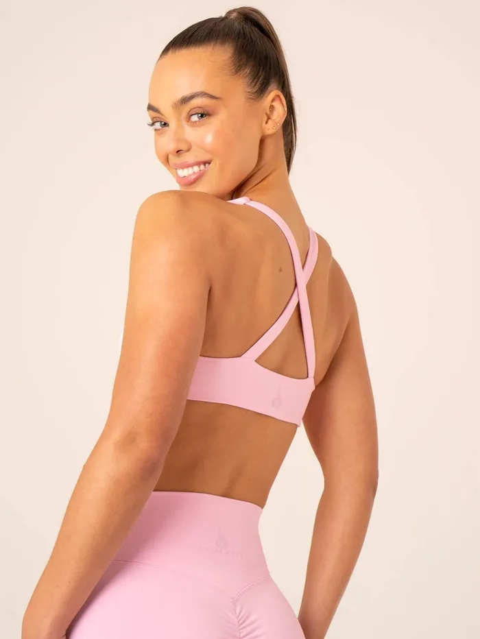 Momentum Twist Sports Bra 8211 Candy Pink Women Ryderwear Sports Bras