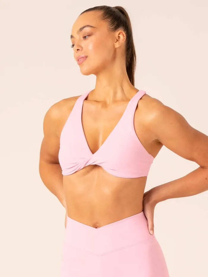 Momentum Twist Sports Bra 8211 Candy Pink Women Ryderwear Sports Bras