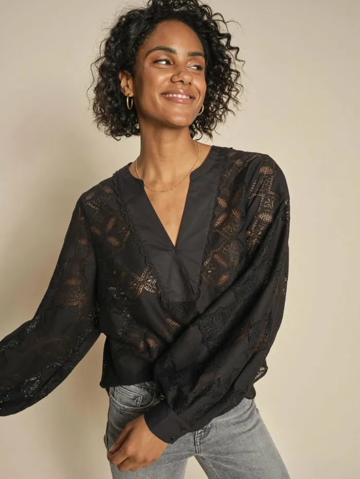 MOS MOSH Blouses and Tops MMYen Lace Blouse Black 8211 Women MOS MOSH Blouses and Tops MMYen Lace Blouse Black 8211 Women