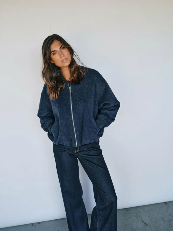 MOS MOSH Jackets and Coats MMDumont Bomber Wool Jacket Salute Navy 8211 Women MOS MOSH Jackets and Coats MMDumont Bomber Wool Jacket Salute Navy 8211 Women
