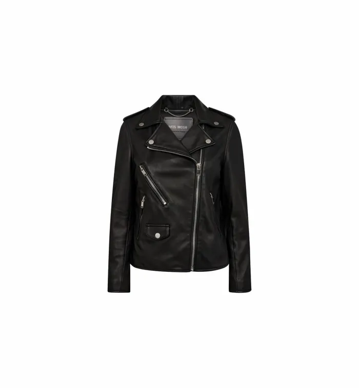 MOS MOSH Jackets and Coats MMFrances Biker Leather Jacket Black 8211 Women
