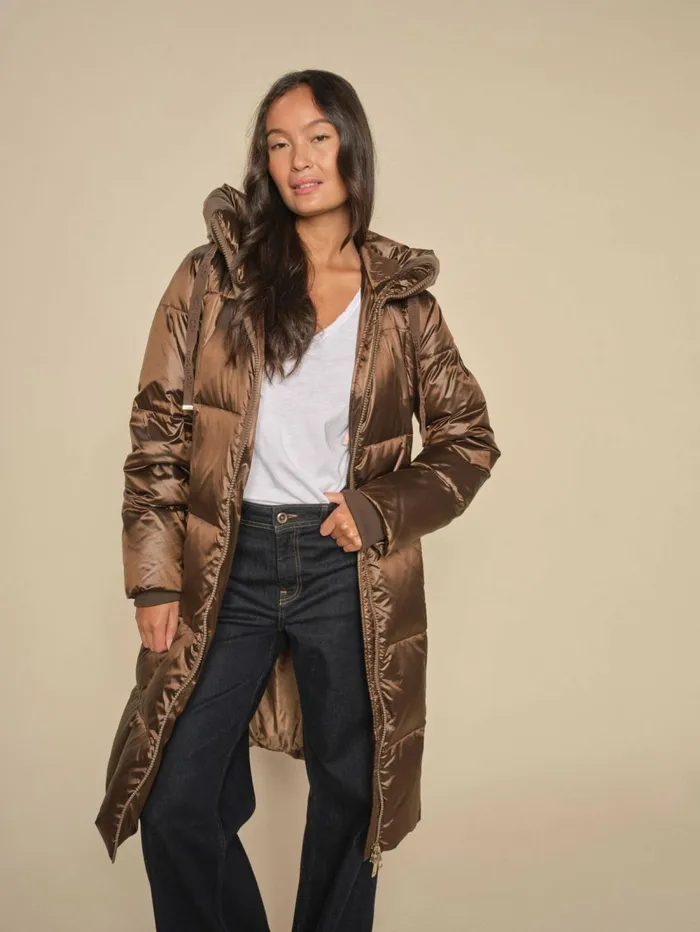 MOS MOSH Jackets and Coats MMNova Metallic Down Coat Rain Drum 8211 Women MOS MOSH Jackets and Coats MMNova Metallic Down Coat Rain Drum 8211 Women