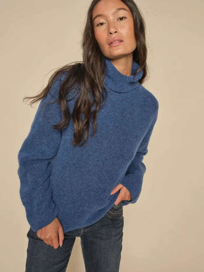 MOS MOSH Knits MMAidy Thora Rollneck Knit Set Sail 8211 Women