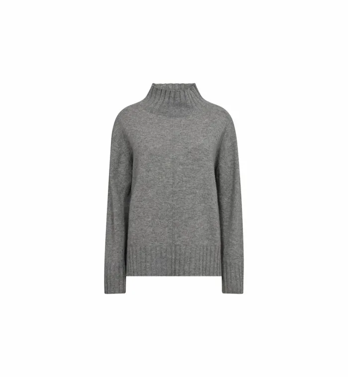 MOS MOSH Knits MMAima Cashmere Highneck Knit Sharkskin 8211 Women