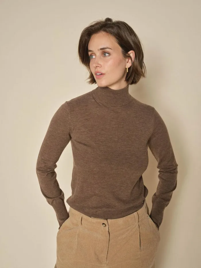 MOS MOSH Knits MMRelena Highneck Knit Rain Drum 8211 Women