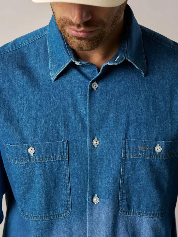 MOS MOSH Shirts MMGGibson Spring Denim Shirt Blue Denim 8211 Men MOS MOSH Shirts MMGGibson Spring Denim Shirt Blue Denim 8211 Men