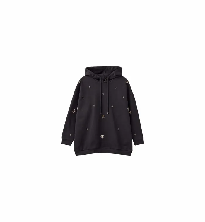 MOS MOSH Sweats MMHBliss Burnt Sweatshirt 8211 HEYANNO Black 8211 Women MOS MOSH Sweats MMHBliss Burnt Sweatshirt 8211 HEYANNO Black 8211 Women