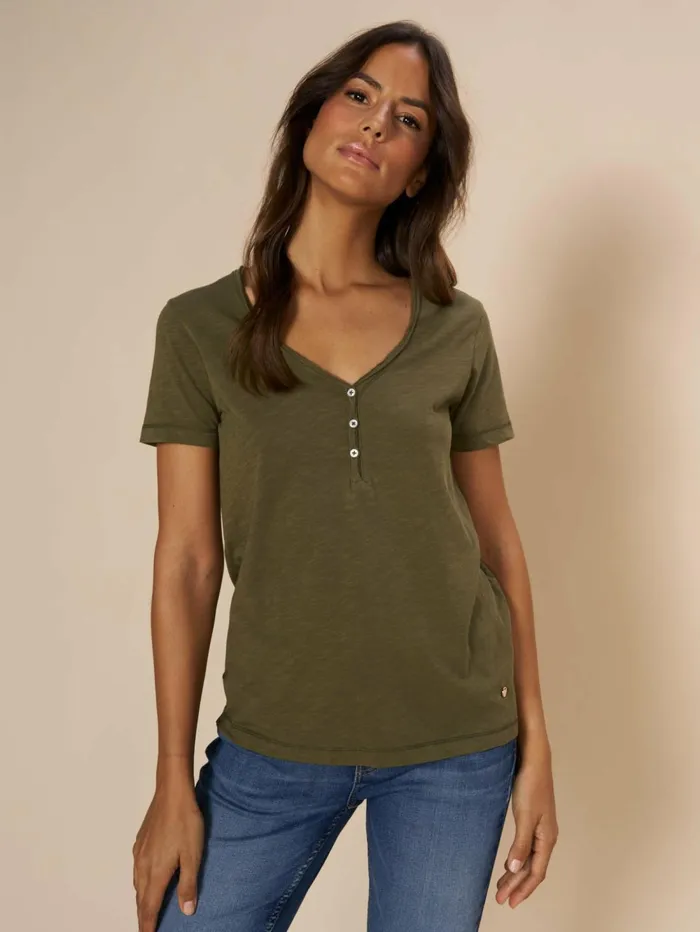MOS MOSH Tees MMAstin Basic Tee Burnt Olive 8211 Women