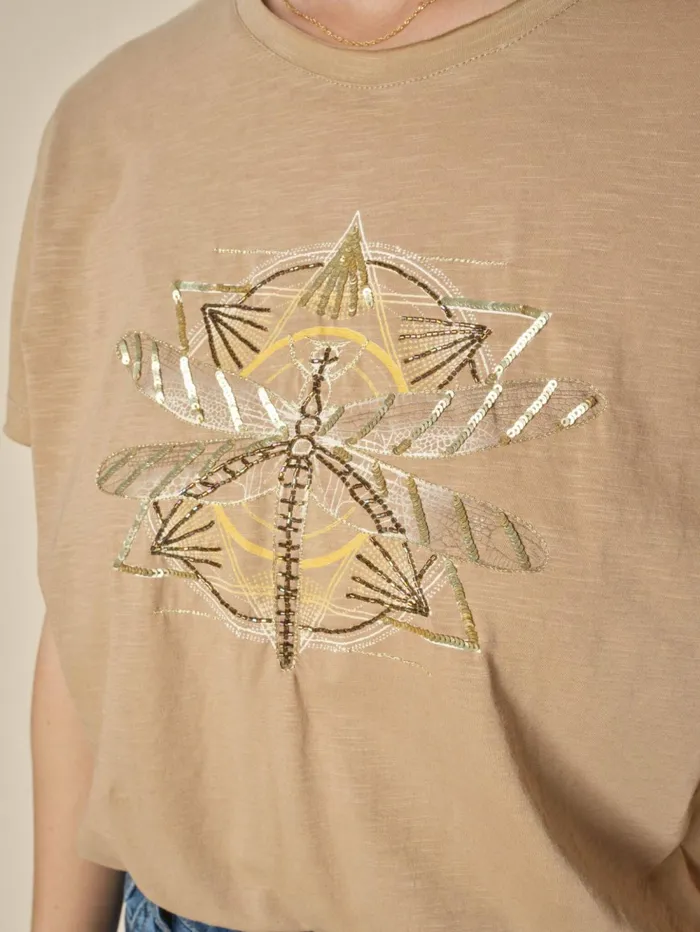MOS MOSH Tees MMGull OSS Deco Tee Tannin 8211 Women MOS MOSH Tees MMGull OSS Deco Tee Tannin 8211 Women