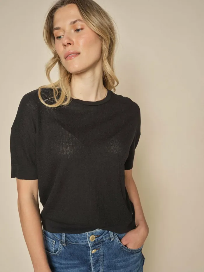 MOS MOSH Tees MMSwann OSS Flora Tee Black 8211 Women