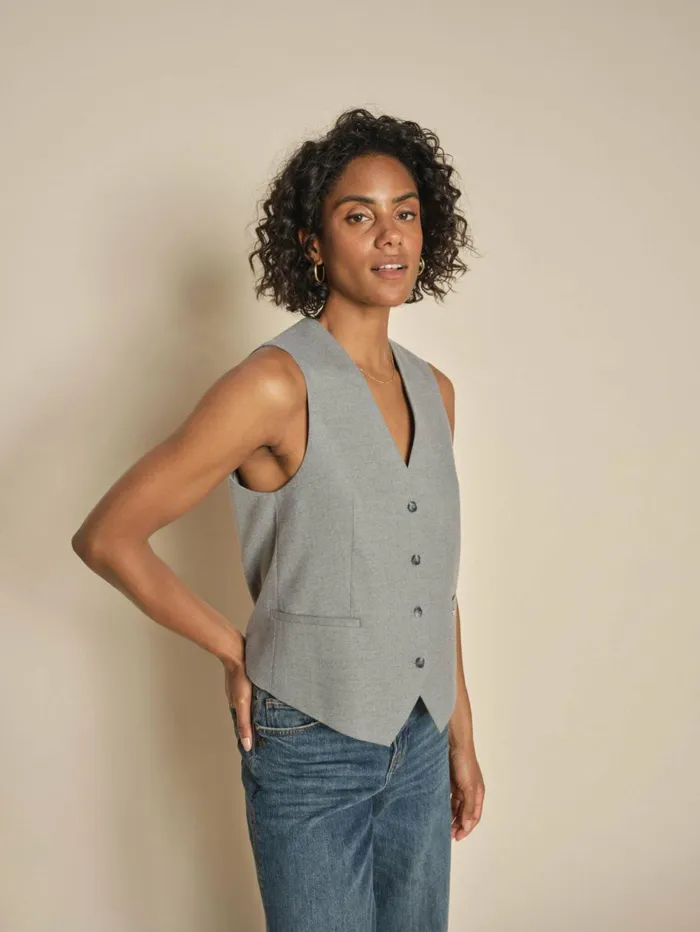 MOS MOSH Waistcoats MMElene Caia Vest Sharkskin 8211 Women MOS MOSH Waistcoats MMElene Caia Vest Sharkskin 8211 Women