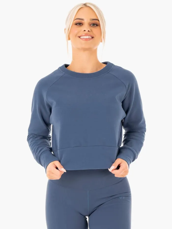 Motion Sweater 8211 Steel Blue Women Ryderwear Jackets and Sweaters