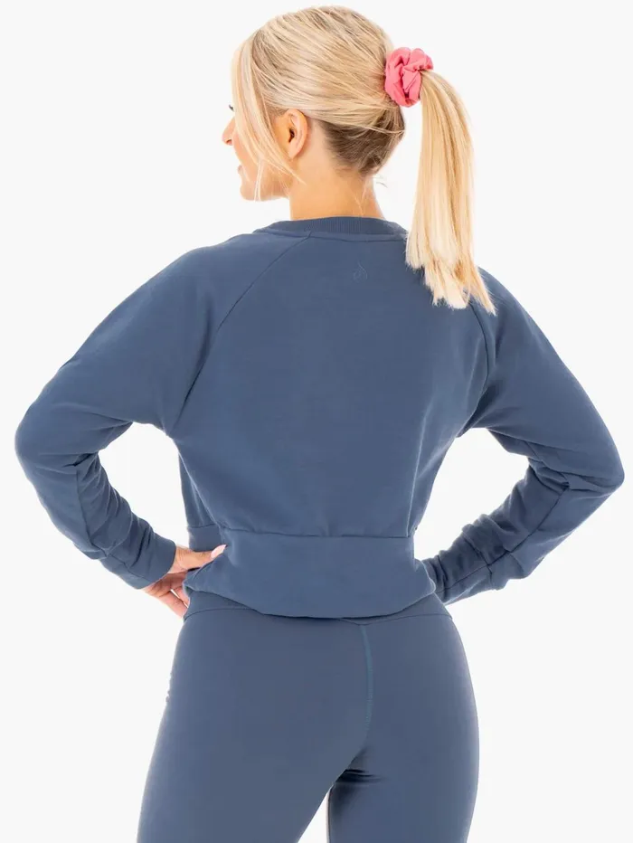 Motion Sweater 8211 Steel Blue Women Ryderwear Jackets and Sweaters