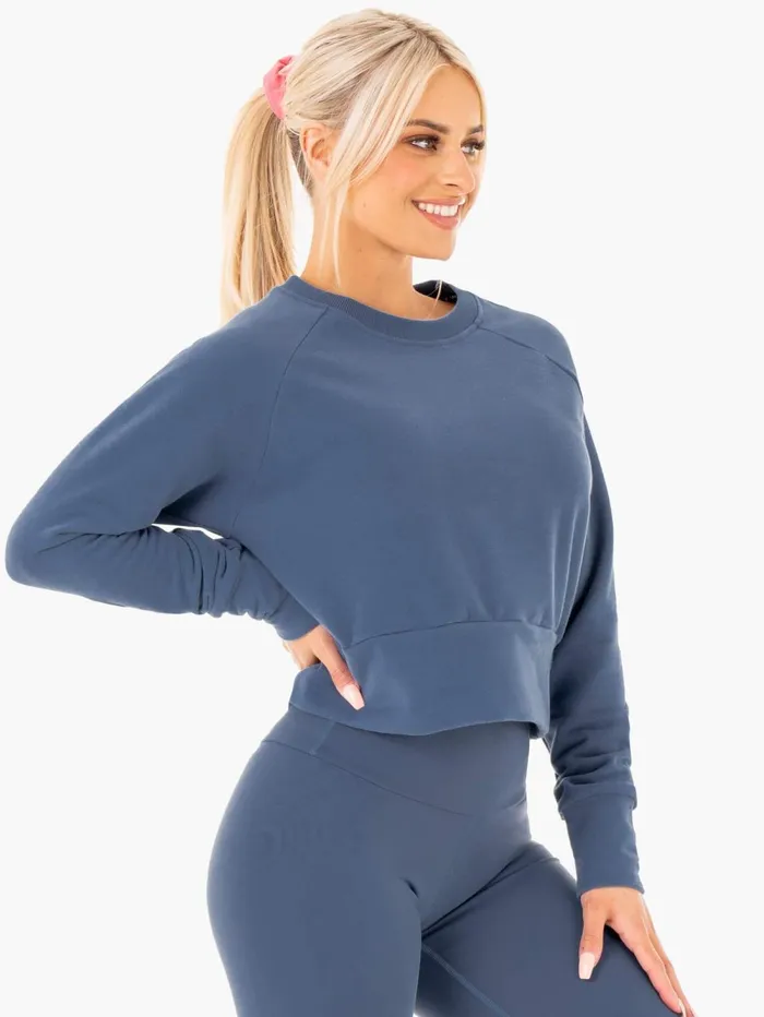 Motion Sweater 8211 Steel Blue Women Ryderwear Jackets and Sweaters