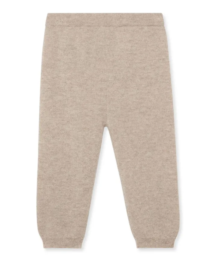NPeal Baby Children Bear Pocket Cashmere Leggings In Light Oatmeal Brown
