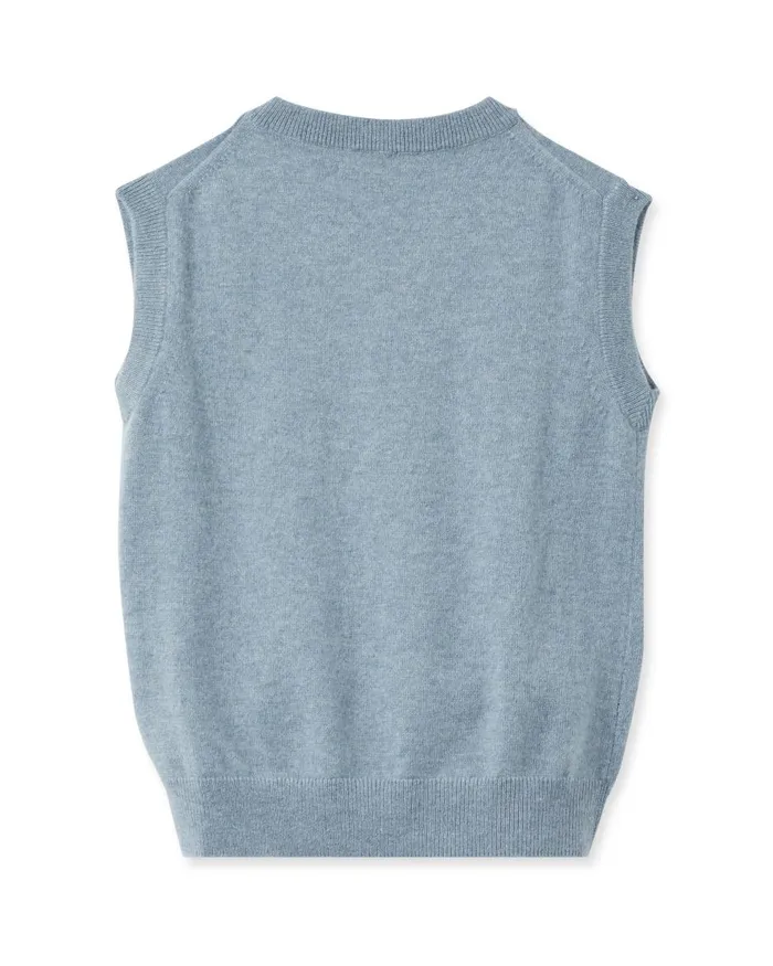 NPeal Boys Children Cashmere Slipover In Heather Blue