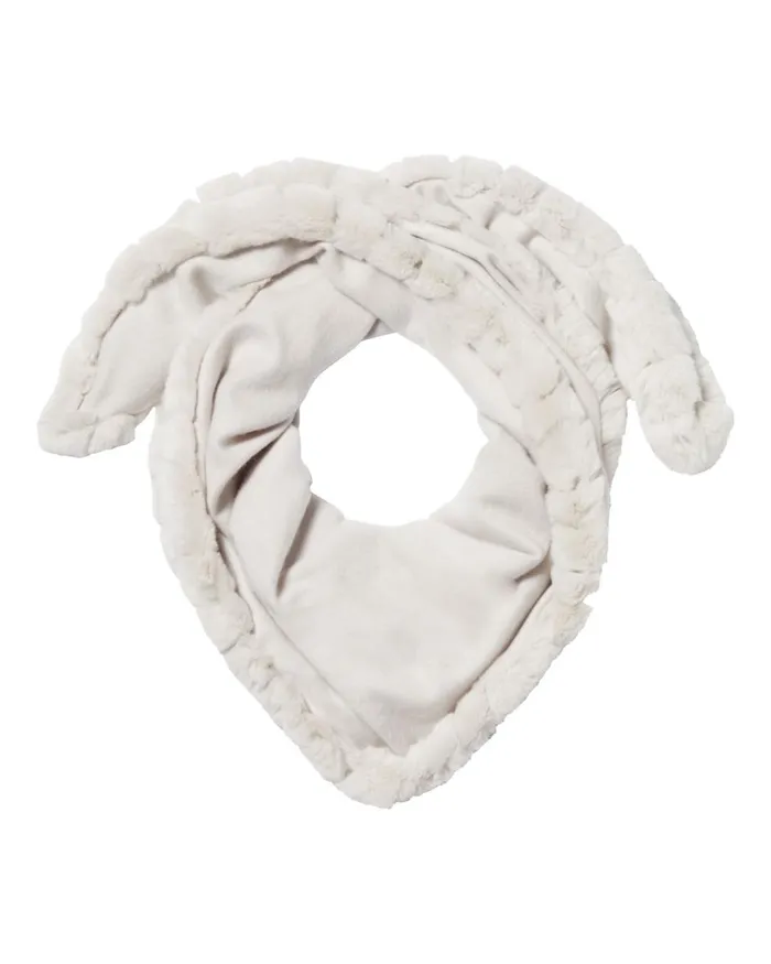 NPeal Cashmere Scarves Women Fur Edge Triangular Cashmere Scarf In Snow Grey